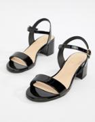 Qupid Block Heel Sandals - Black