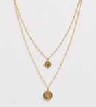 Reclaimed Vintage Inspired 14k Gold Plated Medallion Coin Multirow Necklace - Gold