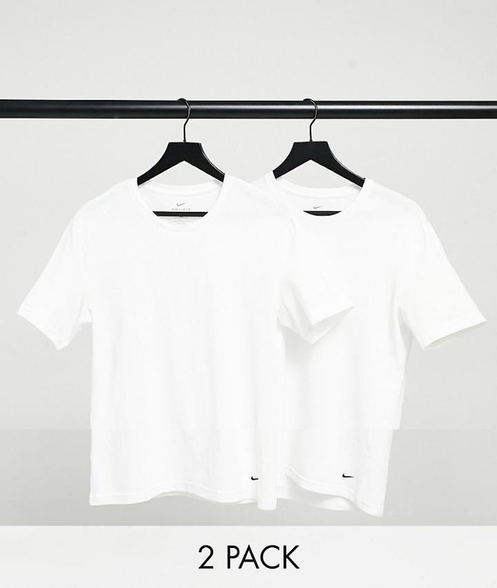 Nike Cotton Stretch 2 Pack T-shirts In White