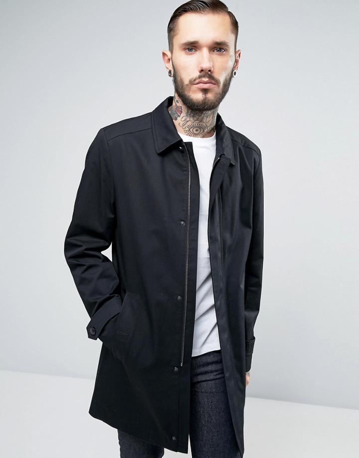 Hugo By Hugo Boss Overcoat - Navy