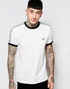 Fred Perry T-shirt With Taped Sleeves - White