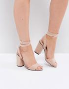 London Rebel High Block Heel Sandal - Beige