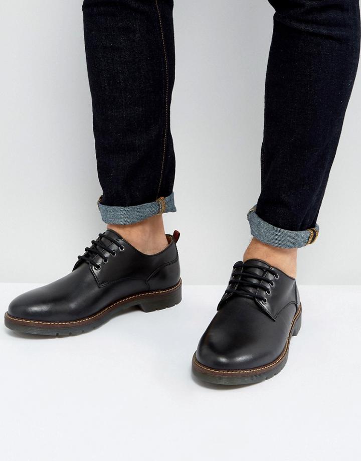 Kg By Kurt Geiger Marston Lace Up Shoes Black Leather - Black