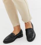 New Look Wide Fit Loafers In Black - Black