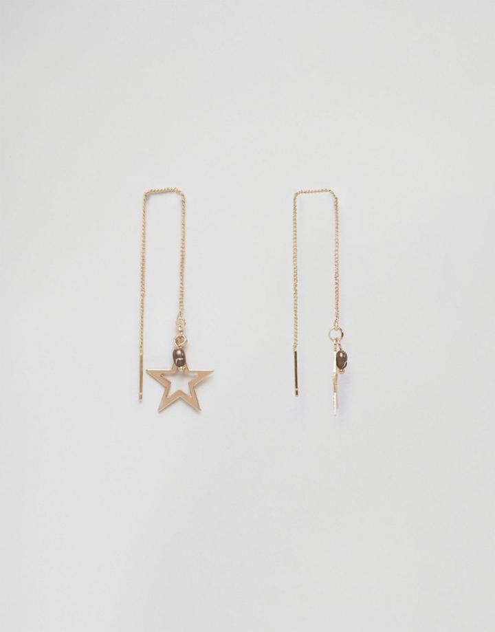 Asos Star Charm Through Earrings - Gold