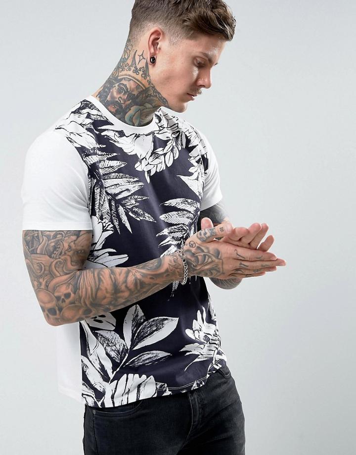 People Tree Raglan Jungle T-shirt - Blue