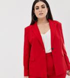 Asos Design Curve Red Suit Blazer - Red