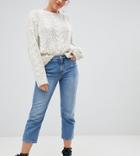 New Look Petite Harlow Straight Leg Jeans - Blue