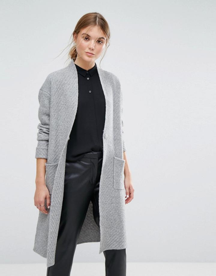 Moss Copenhagen Relaxed Boyfriend Cardigan - Gray