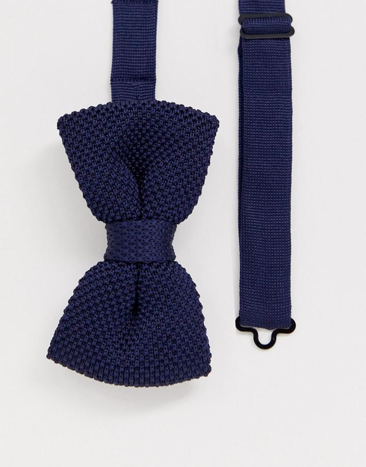 Gianni Feraud Knitted Bow Tie-navy
