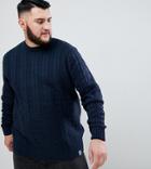 Badrhino Big Cable Knitted Sweater In Navy - Navy