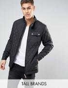 Jacamo Tall Quilted Jacket In Black - Black