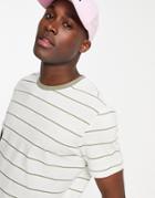 New Look Horizontal Stripe T-shirt In Stone-neutral