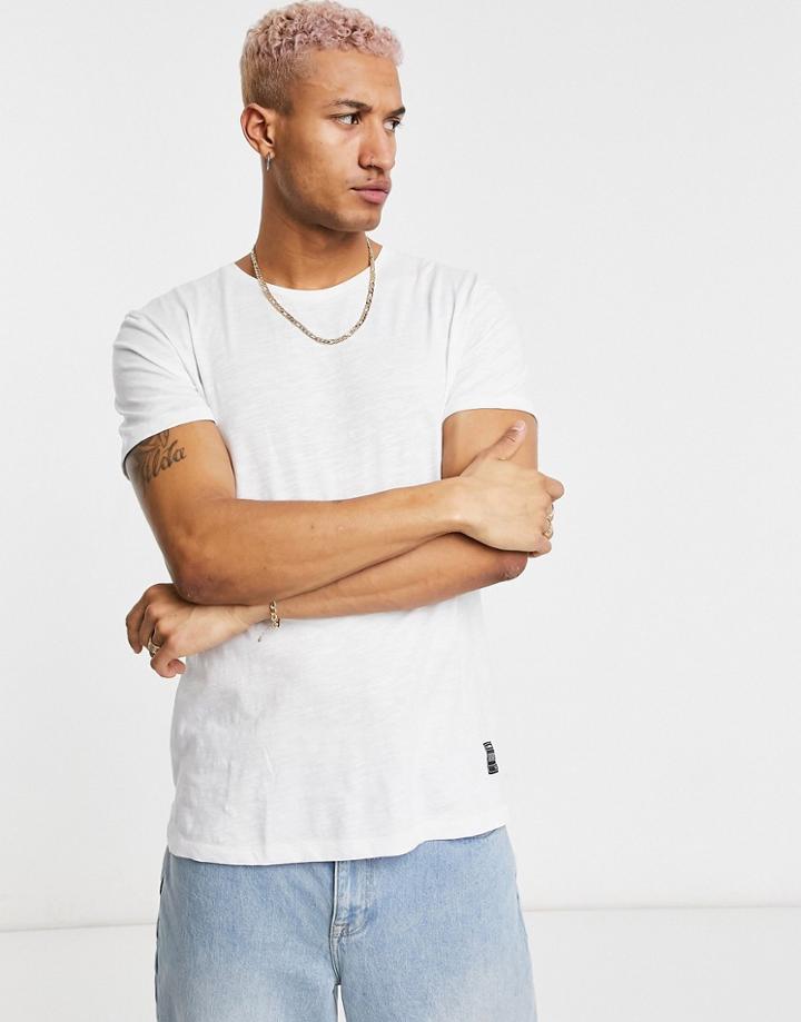Bershka Loose Fit Asymmetric T-shirt In White