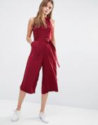 Daisy Street Culotte Jumpsuit - Red