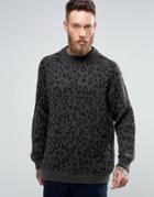 Weekday Leopold Leopard Sweater - Gray