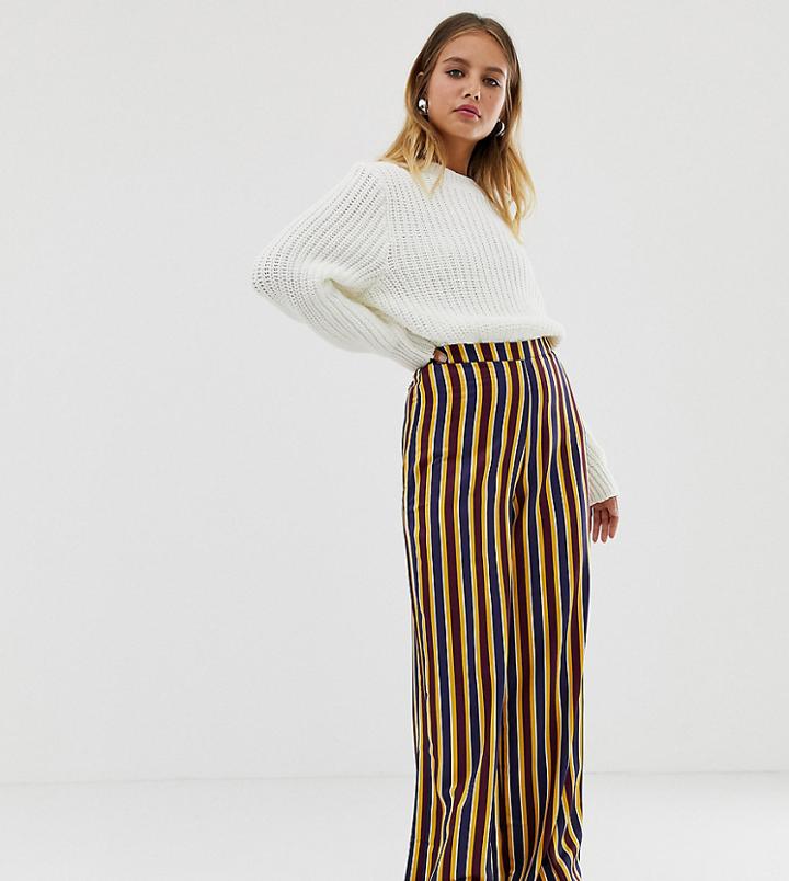 Reclaimed Vintage Inspired Satin Pants In Stripe Print-multi