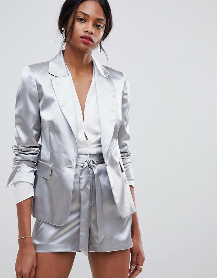 Oasis Occasion Tailored Shimmer Blazer Co-ord - Multi