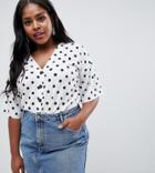 New Look Curve Contrast Spot Button Shirt - Black