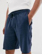 Abercrombie & Fitch Logo Side Taping Sweat Shorts In Navy - Navy