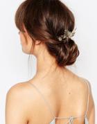 Orelia Flower & Crystal Statement Headpiece - Gold