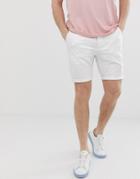 Asos Design Super Skinny Chino Shorts In White - White