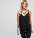Asos Tall Fuller Bust Swing Cami With Strap Detail Front - Black