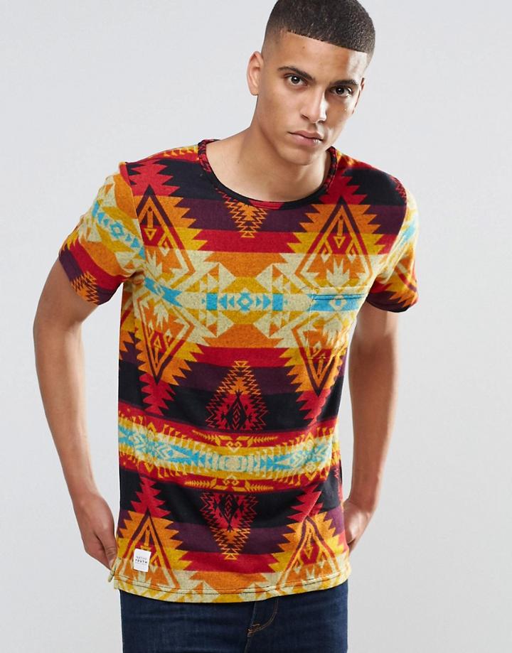 Native Youth Geo Print T-shirt - Black