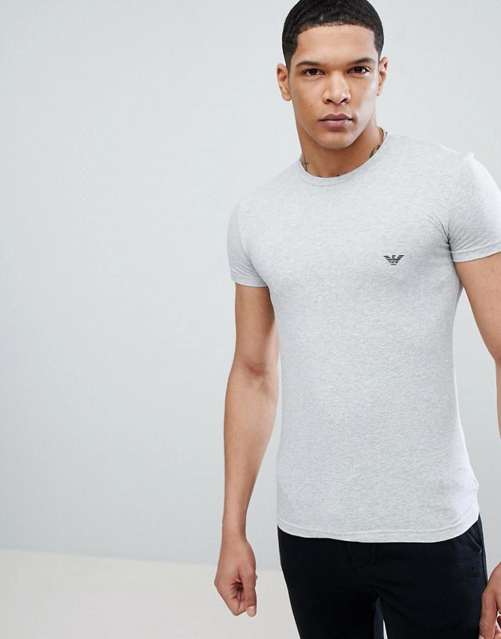 Emporio Armani Muscle Fit Back Logo T-shirt In Gray - Gray