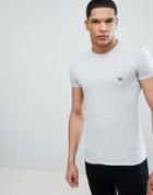 Emporio Armani Muscle Fit Back Logo T-shirt In Gray - Gray