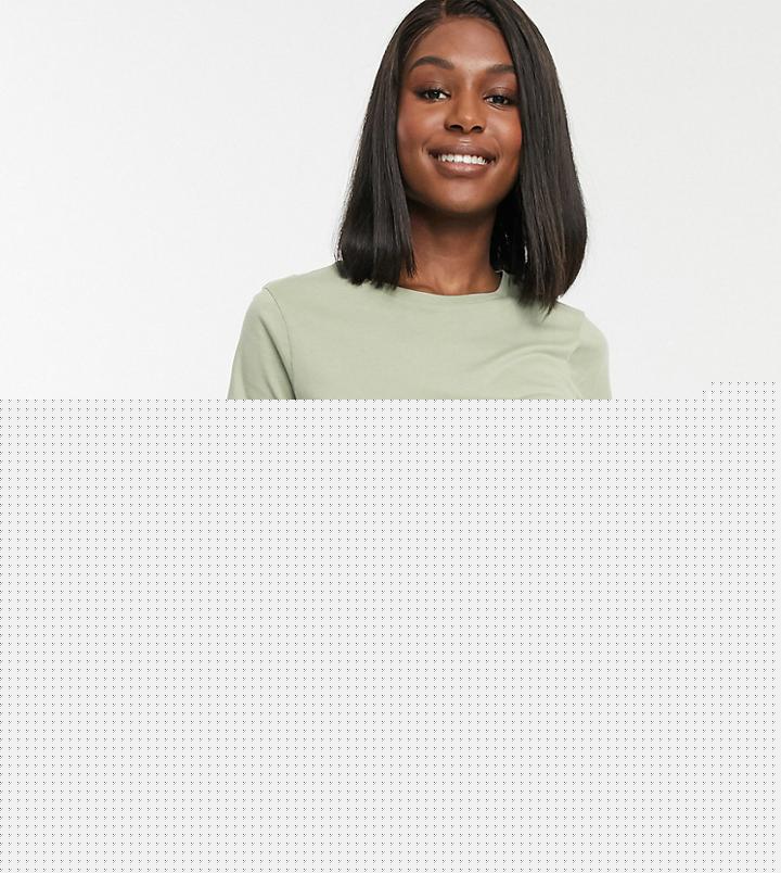 Asos Design Maternity Organic Cotton Crew Neck T-shirt In Navy