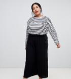 Asos Design Curve Knitted Culottes With Deep Rib-black
