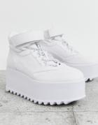 Bershka Eva Flatform Hi Top Sneakers In White - White