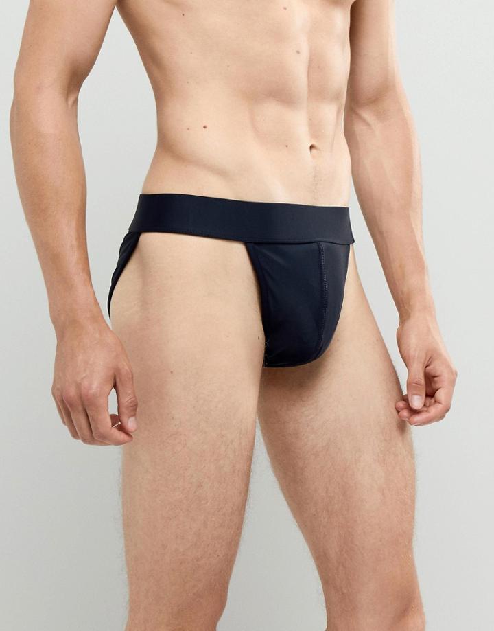 Asos Design Swim Shorts 2 Pack In Navy & Khaki Mid Length - Black