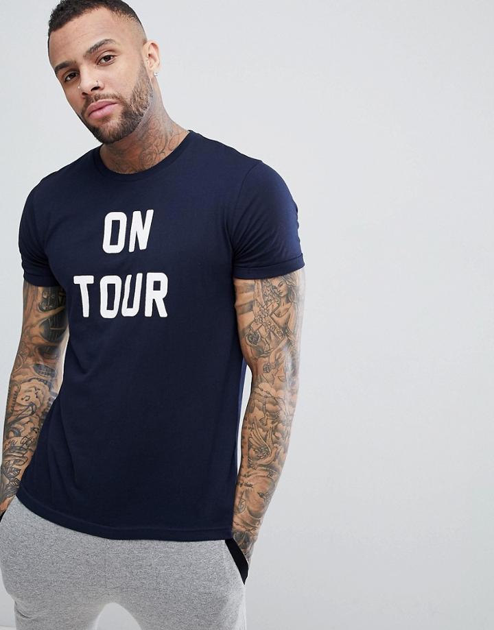 Brave Soul Slogan T-shirt - Navy