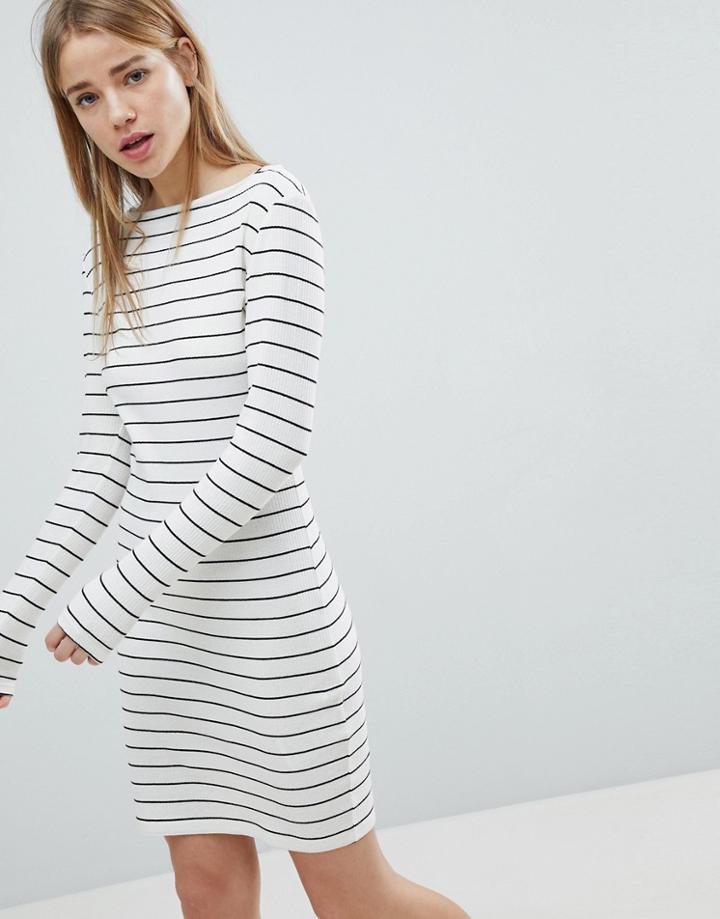 Jdy Striped Bodycon Dress - White