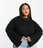 Yours Ribbed Sweater In Black