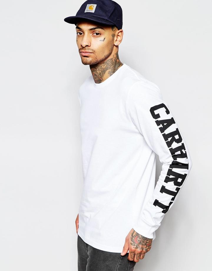 Carhartt Wip Long Sleeve College T-shirt - White