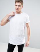 Only & Sons T-shirt With Drop Shoulder Cap Sleeve - White