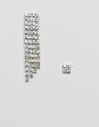 Asos Design Statement Crystal Earring - Silver