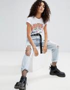 Asos T-shirt With Mix And Match Spliced Print - White