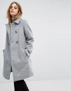 First & I Double Breasted Coat - Gray