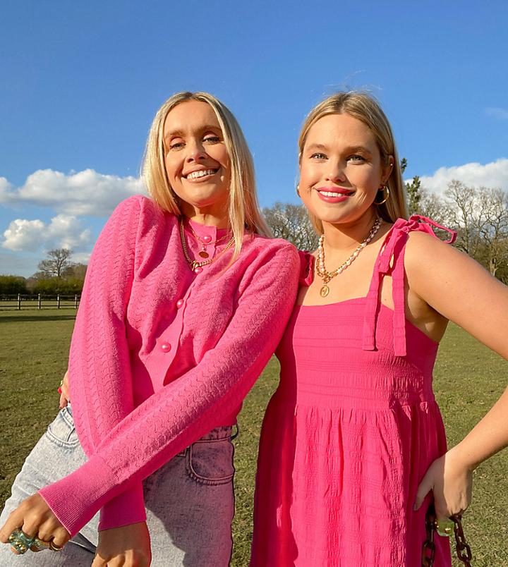 Labelrail X Olivia & Alice Knitted Cardigan With Stitch Detail-pink