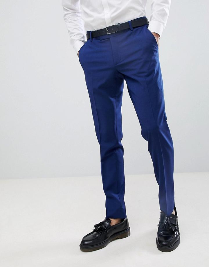 Esprit Slim Fit Suit Pants In Royal Blue - Blue