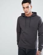 Asos Hoodie With Side Panels In Washed Black - Black
