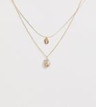 Aldo Cithralith Embellished Shell Layering Necklace - Gold