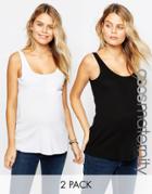 Asos Maternity The Ultimate Rib Tank 2 Pack - Multi