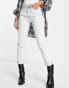 River Island Mom High Rise Sculpt Jean In Super Bleach-blues
