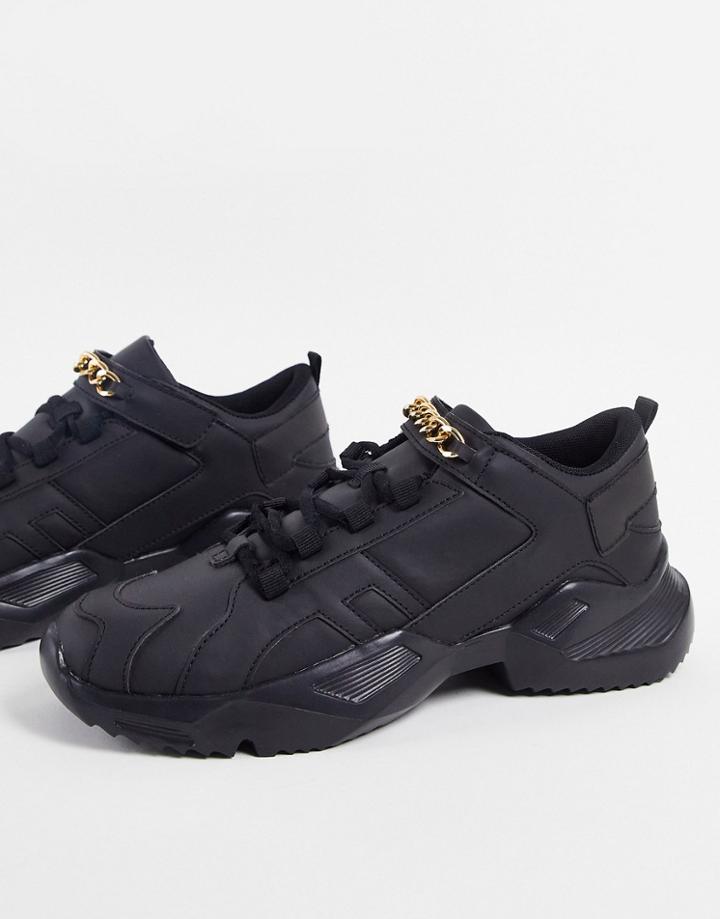 Public Desire Nobel Chain Sneakers In Black
