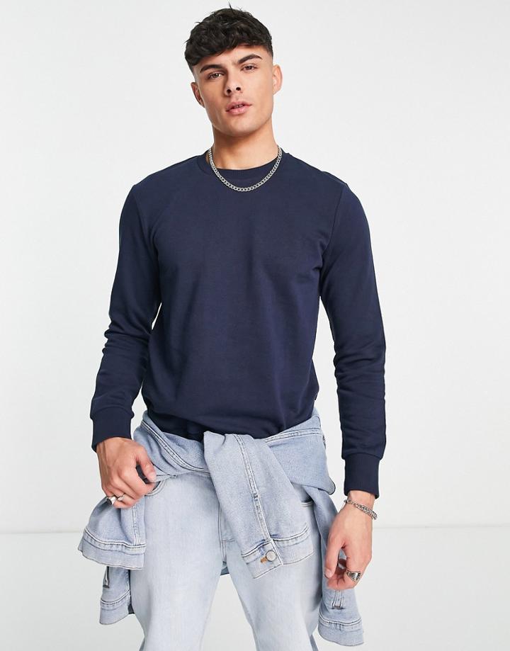 Jack & Jones Essentials Lounge Sweat In Navy - Part Of A Set